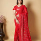 Vamsee Red Georgette Designer Saree - Swadesiicart