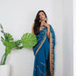 Vamsee Aaradhna Blue Georgette Saree - Swadesiicart