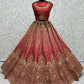 Jyoti Fashion Women's Red Bridal Net Fancy Dori & Sequins Multi Thread Embroidered with Diamond Work Wedding Lehenga Choli | Swadesiicart