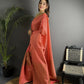 Joban Fashion Peach Banarasi Soft Lichi Silk Checks & Woven Saree | Swadesiicart
