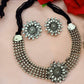 Mominos Fashion Silver color Necklace with Kundan work Mangalsutra - Swadesiicart