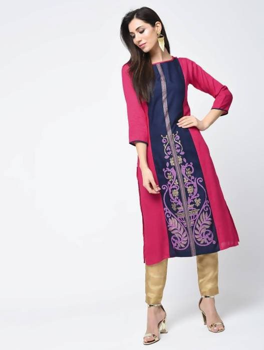 Aniyah Rayon Block Printed Latest Straight Kurta (AN-118K) - Swadesiicart