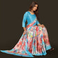 Aayaa Designer Printed Satin Saree - Multi Color