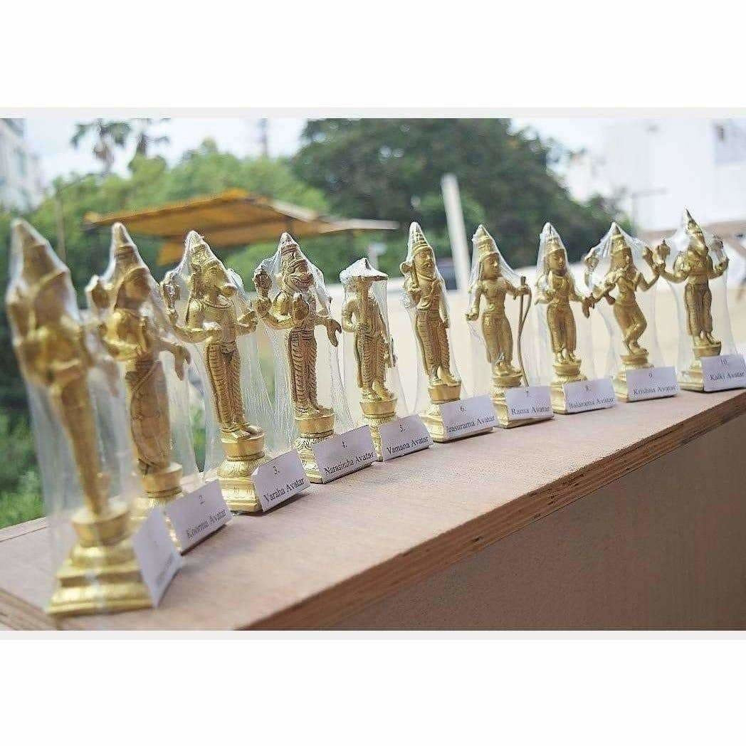 Dasavathara 10 Avathara's of Lord Vishnu-Brass Statue Set - Swadesiicart