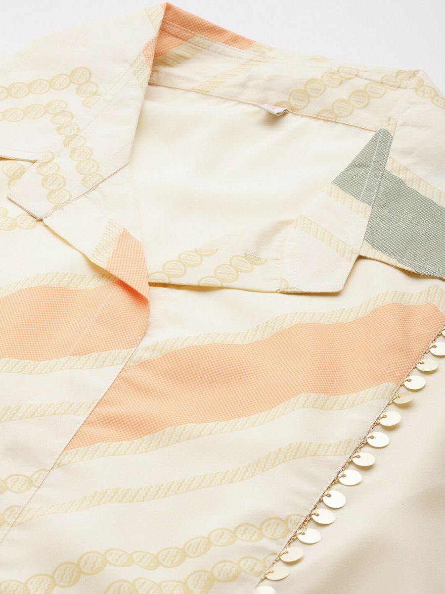 Ahalyaa Women's Traditional Wear Co-ods - Off-white - Swadesiicart