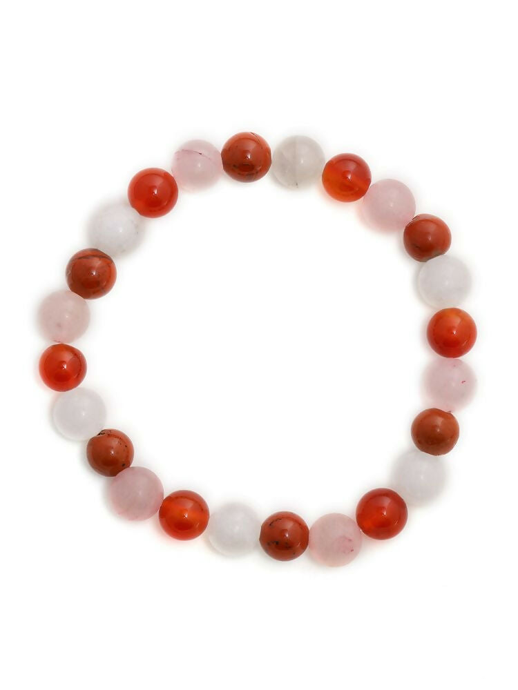 Red Carnelian, Amathyst Beads Bracelet - Ruby Raang | Swadesiicart