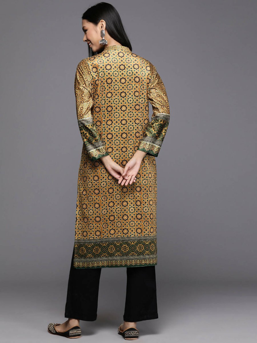 Ahalyaa Women's Traditional wear Kurta - Mustard | Swadesiicart