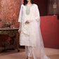 Applique Embroidered Kurta With Pant & Embroidered Dupatta, Cream - Hiral Fashion