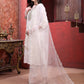 Applique Embroidered Kurta With Pant & Embroidered Dupatta, Cream - Hiral Fashion