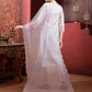Applique Embroidered Kurta With Pant & Embroidered Dupatta, Cream - Hiral Fashion