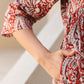 Janasya Dark Cotton Paisley A-Line Top & Bottom Set | Swadesiicart