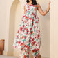 Janasya Light Cotton Floral A-Line Kurta Set | Swadesiicart