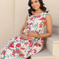 Janasya Light Cotton Floral A-Line Kurta Set | Swadesiicart