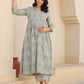 Janasya Light Cotton Floral A-Line Top & Bottom Set | Swadesiicart