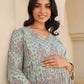 Janasya Light Cotton Floral A-Line Top & Bottom Set | Swadesiicart