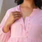 Janasya Light Dobby Cotton Self Design A-Line Kurta Set | Swadesiicart