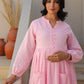 Janasya Light Dobby Cotton Self Design A-Line Kurta Set | Swadesiicart