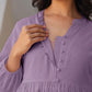 Janasya Light Dobby Cotton Self Design A-Line Kurta Set | Swadesiicart