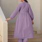 Janasya Light Dobby Cotton Self Design A-Line Kurta Set | Swadesiicart
