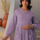 Janasya Light Dobby Cotton Self Design A-Line Kurta Set | Swadesiicart