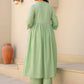Janasya Light Dobby Cotton Self Design A-Line Kurta Set | Swadesiicart