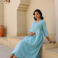 Janasya Light Dobby Cotton Self Design A-Line Top & Bottom Set | Swadesiicart
