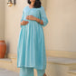 Janasya Light Dobby Cotton Self Design A-Line Top & Bottom Set | Swadesiicart