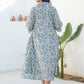 Janasya Dark Cotton Floral A-Line Dress | Swadesiicart
