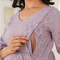 Janasya Light Cotton Floral A-Line Dress | Swadesiicart