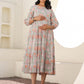 Janasya Light Cotton Floral A-Line Dress | Swadesiicart