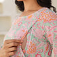 Janasya Light Cotton Floral A-Line Dress | Swadesiicart
