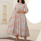 Janasya Light Cotton Floral A-Line Dress | Swadesiicart