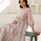 Janasya Light Cotton Floral A-Line Dress | Swadesiicart