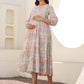 Janasya Light Cotton Floral A-Line Dress | Swadesiicart