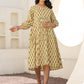 Janasya Light Cotton Floral A-Line Dress | Swadesiicart