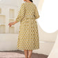 Janasya Light Cotton Floral A-Line Dress | Swadesiicart
