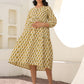 Janasya Light Cotton Floral A-Line Dress | Swadesiicart