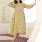 Janasya Light Cotton Floral A-Line Dress | Swadesiicart