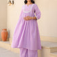 Janasya Bright Dobby Cotton Yoke Embroidery A-Line Kurta Set | Swadesiicart
