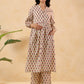 Janasya Light Cotton Floral A-Line Kurta Set | Swadesiicart