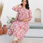 Janasya Light Cotton Floral Gathered Kurta | Swadesiicart