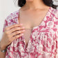 Janasya Light Cotton Floral Gathered Kurta | Swadesiicart