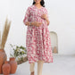 Janasya Light Cotton Floral Gathered Kurta | Swadesiicart