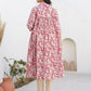 Janasya Light Cotton Floral Gathered Kurta | Swadesiicart