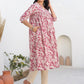 Janasya Light Cotton Floral Gathered Kurta | Swadesiicart