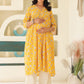 Janasya Bright Cotton Floral Gathered Kurta | Swadesiicart