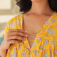 Janasya Bright Cotton Floral Gathered Kurta | Swadesiicart