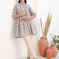Janasya Light Cotton Geometric A-Line Tunic | Swadesiicart