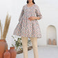 Janasya Light Cotton Geometric A-Line Tunic | Swadesiicart