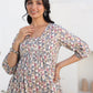 Janasya Light Cotton Geometric A-Line Tunic | Swadesiicart